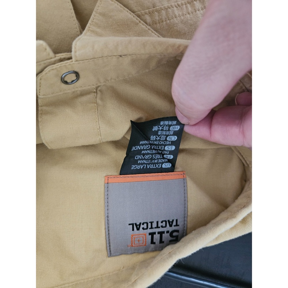 5.11 Tactical Short Sleeve Button Shirt Tan Outdoor Work Utility Mens XL - Picture 4 of 6